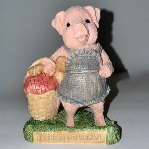 90s Stone Critters Pig Figurine “This Little Pig”